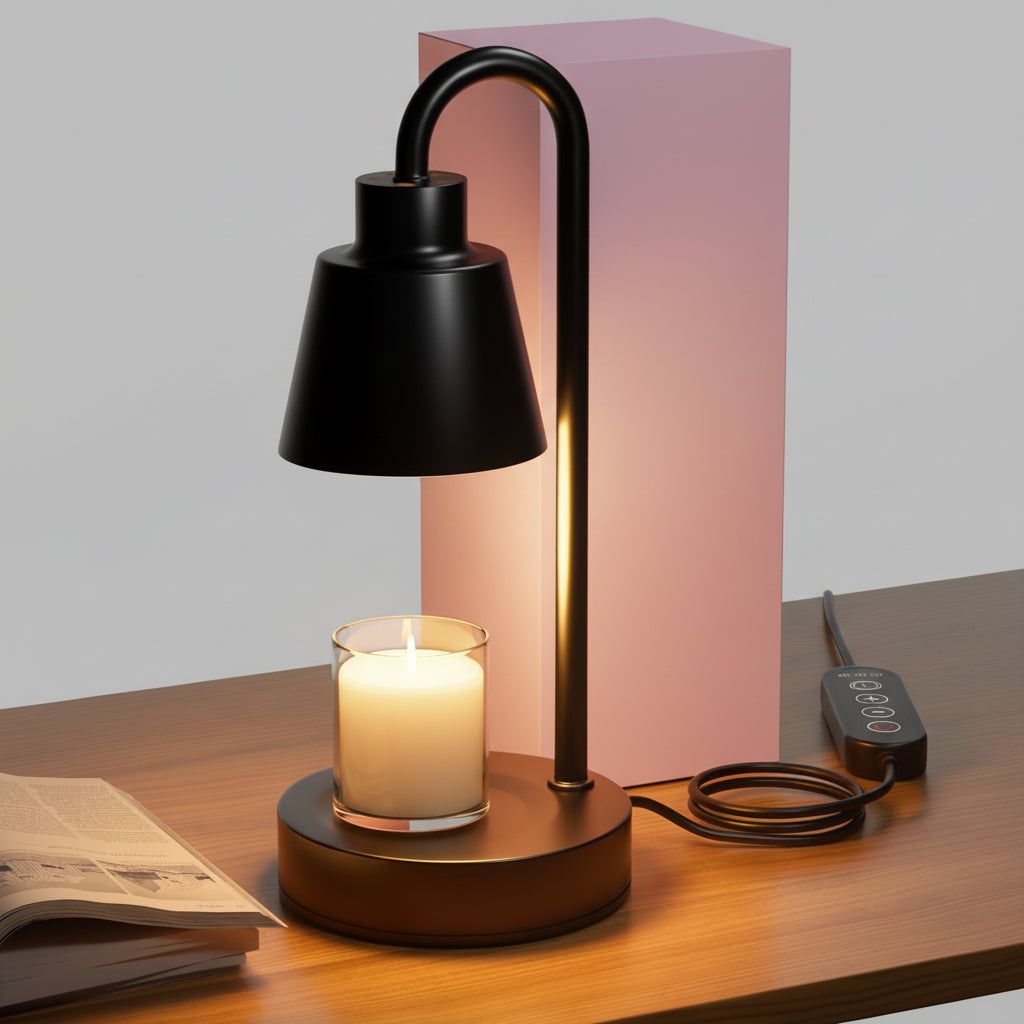 Dimmable Electric Candle Warmer Lamp with Polished Metal Finish