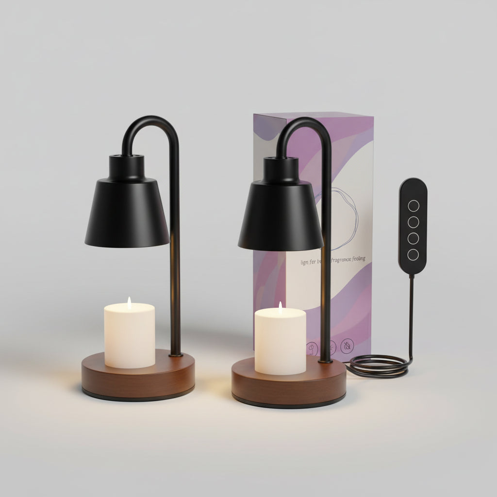 Dimmable Electric Candle Warmer Lamp with Polished Metal Finish