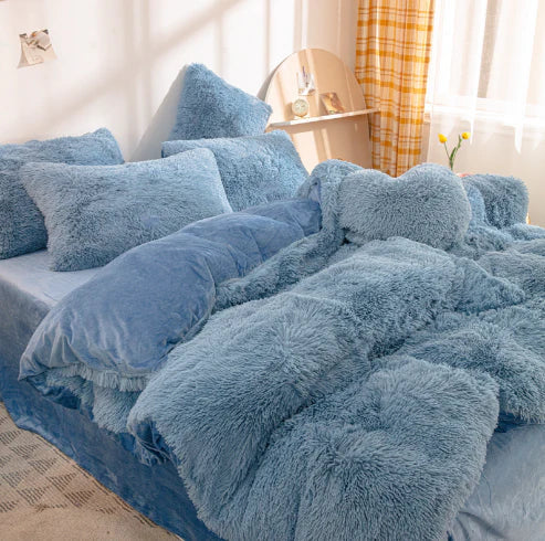 Candy-Coloured Long-Haired Mink Velvet Duvet Cover