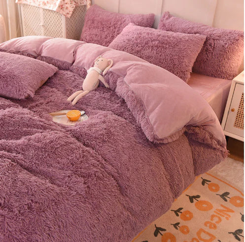 Candy-Coloured Long-Haired Mink Velvet Duvet Cover