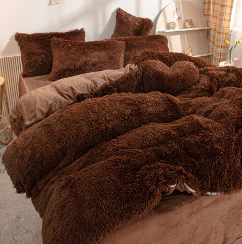 Candy-Coloured Long-Haired Mink Velvet Duvet Cover