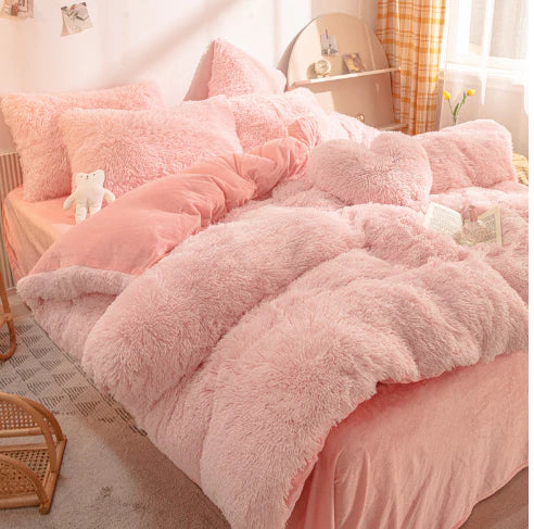 Candy-Coloured Long-Haired Mink Velvet Duvet Cover