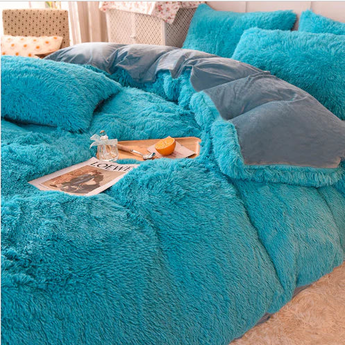 Candy-Coloured Long-Haired Mink Velvet Duvet Cover