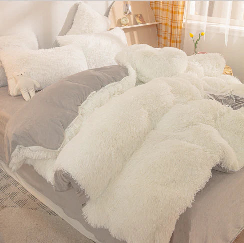 Candy-Coloured Long-Haired Mink Velvet Duvet Cover