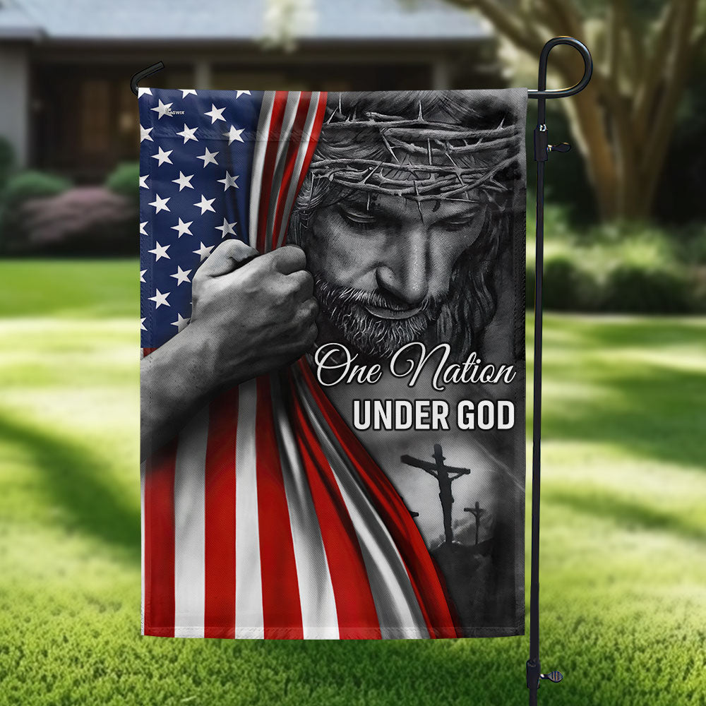 One Nation Under God Jesus Flag - Patriotic Outdoor Decor