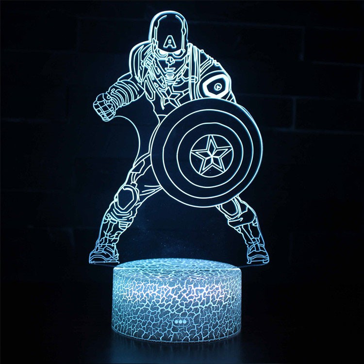 3D Captain America Combat Lamp with LED Illumination