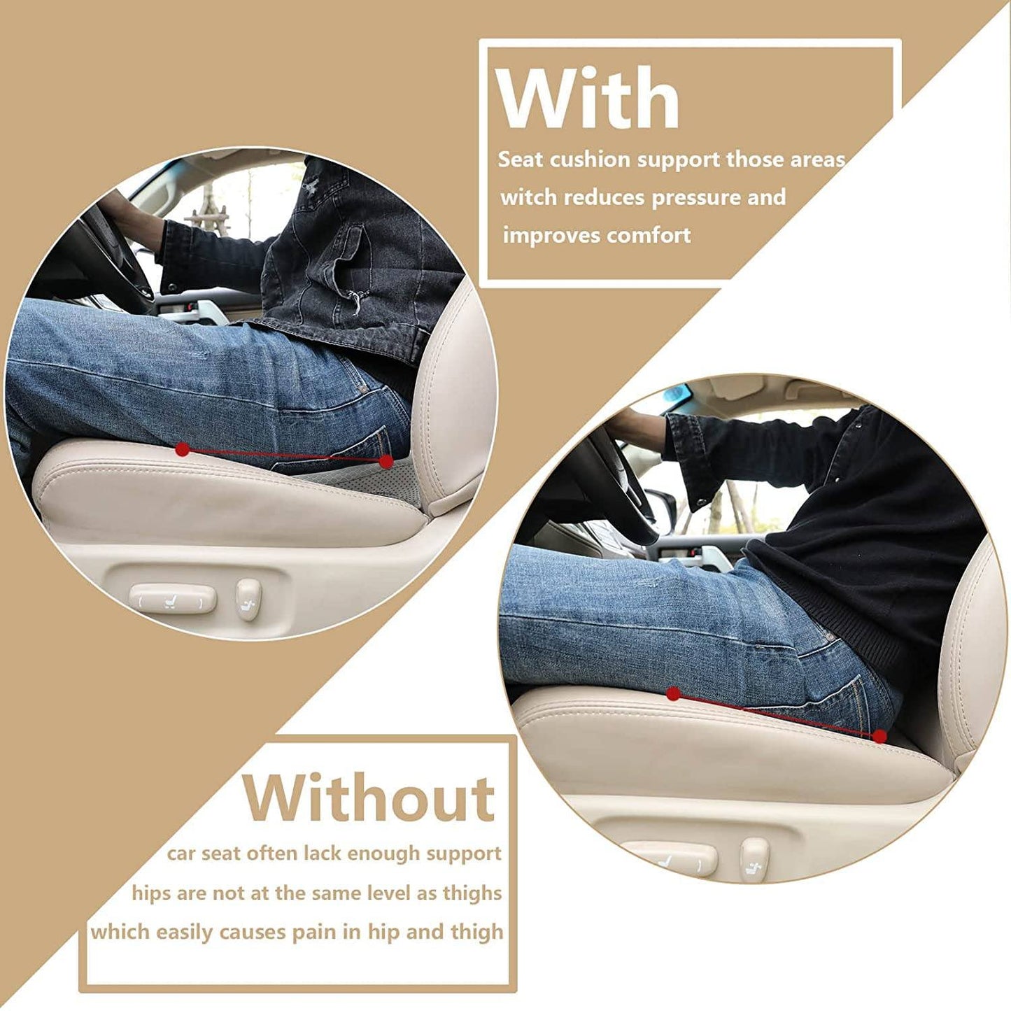 Ergonomic Car Seat Cushion for Short Drivers