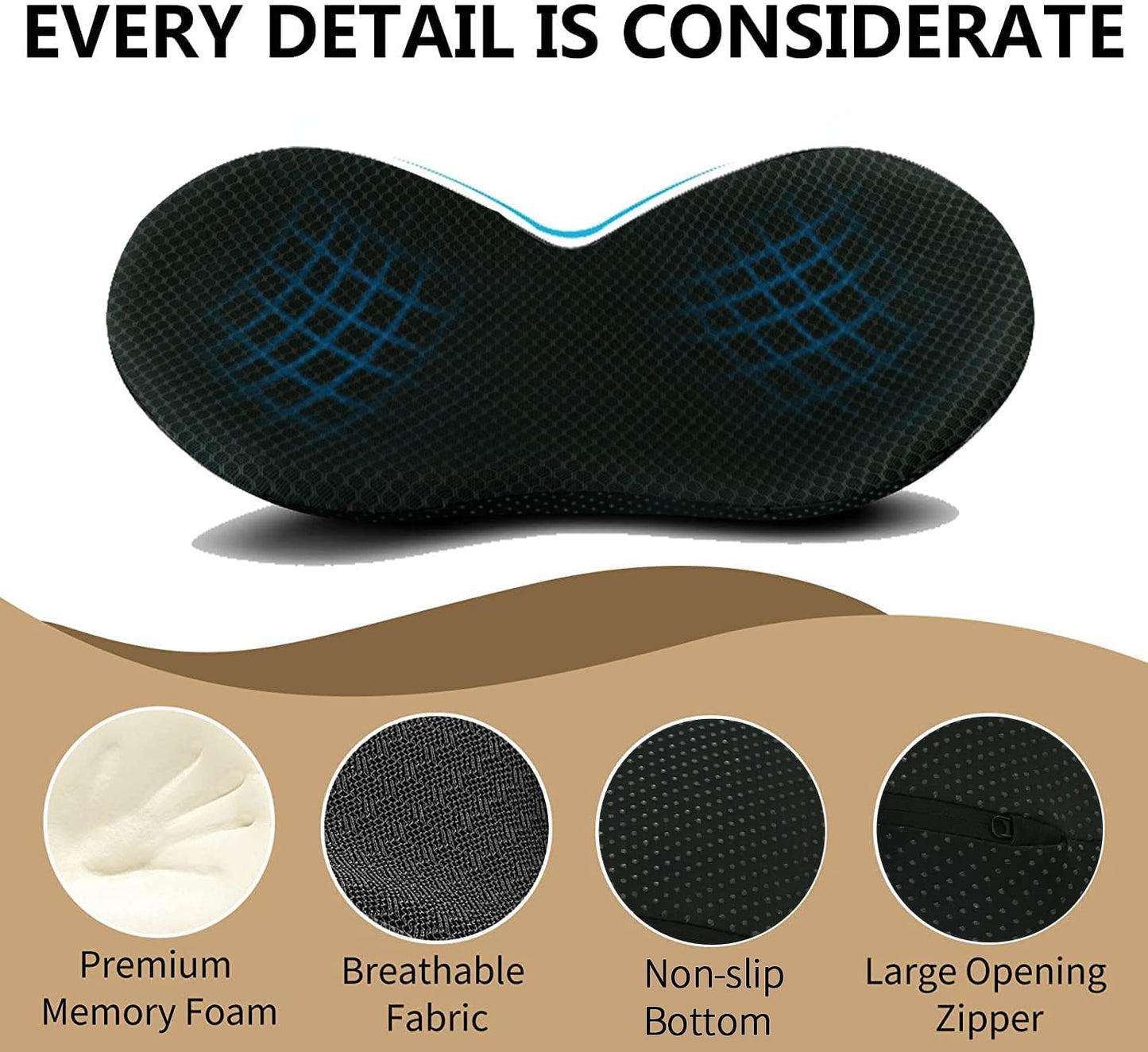 Ergonomic Car Seat Cushion for Short Drivers