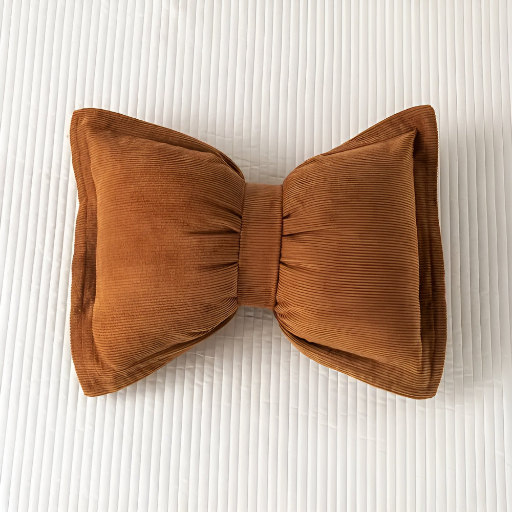 Bowknot Corduroy Decorative Cushion Pillow