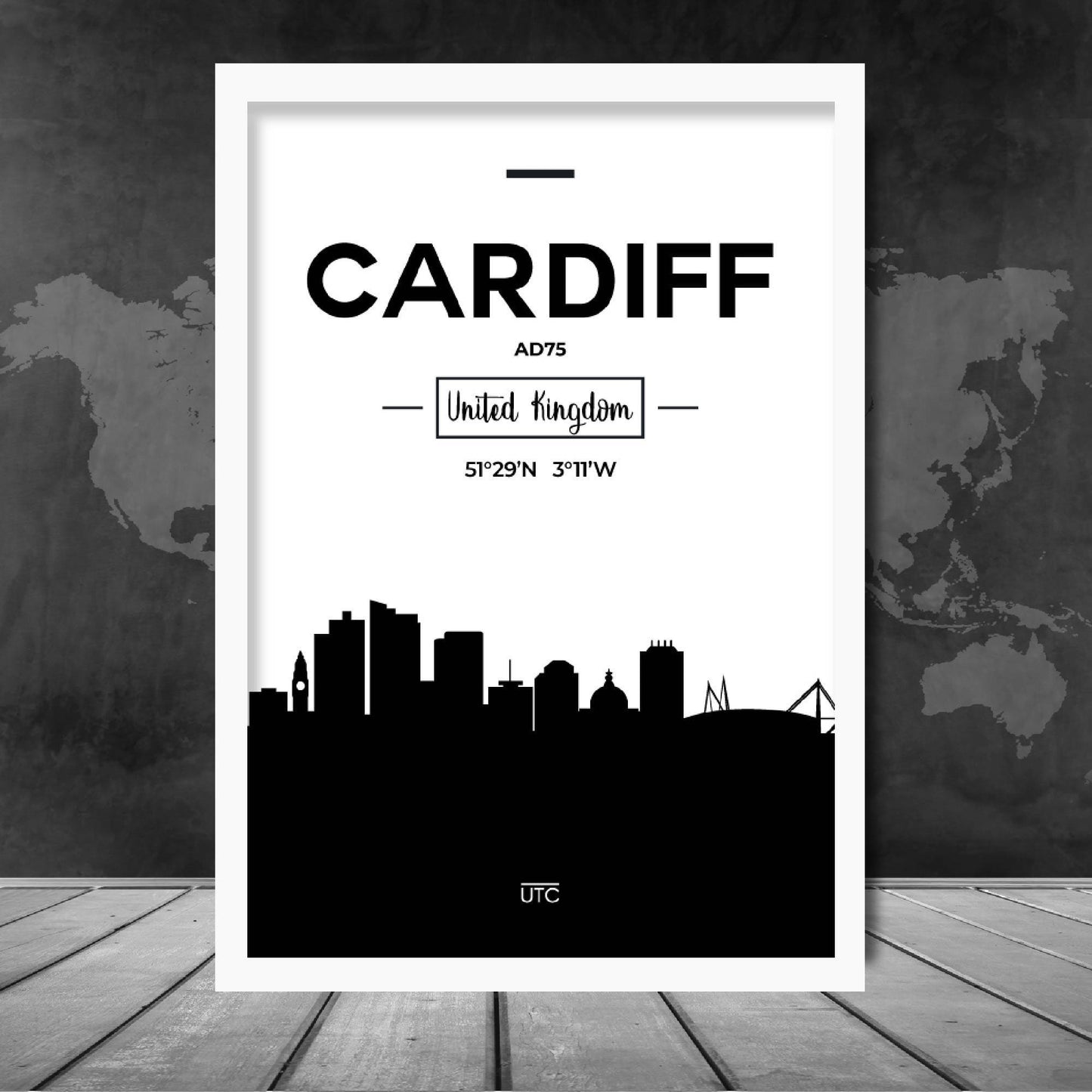 Cardiff City Skyline Art Print on Matte Archival Paper