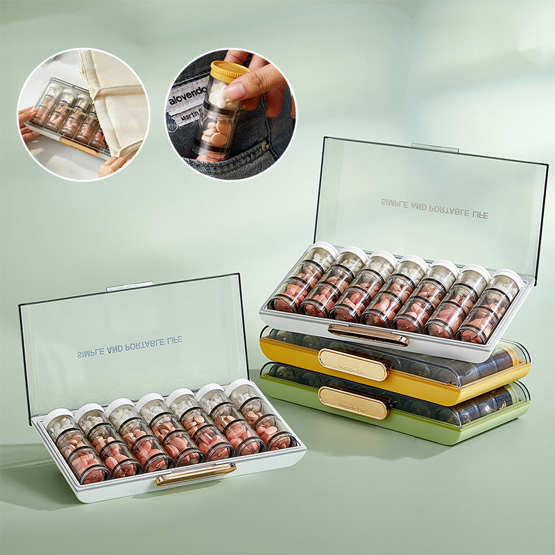 7-Day Pill Organizer with Morning Noon Evening Compartments