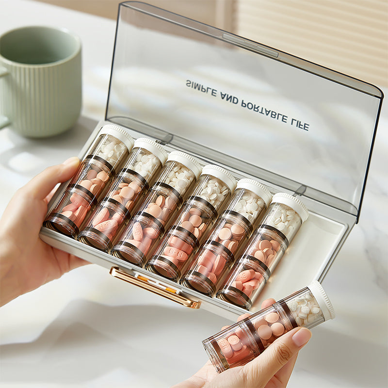 7-Day Pill Organizer with Morning Noon Evening Compartments