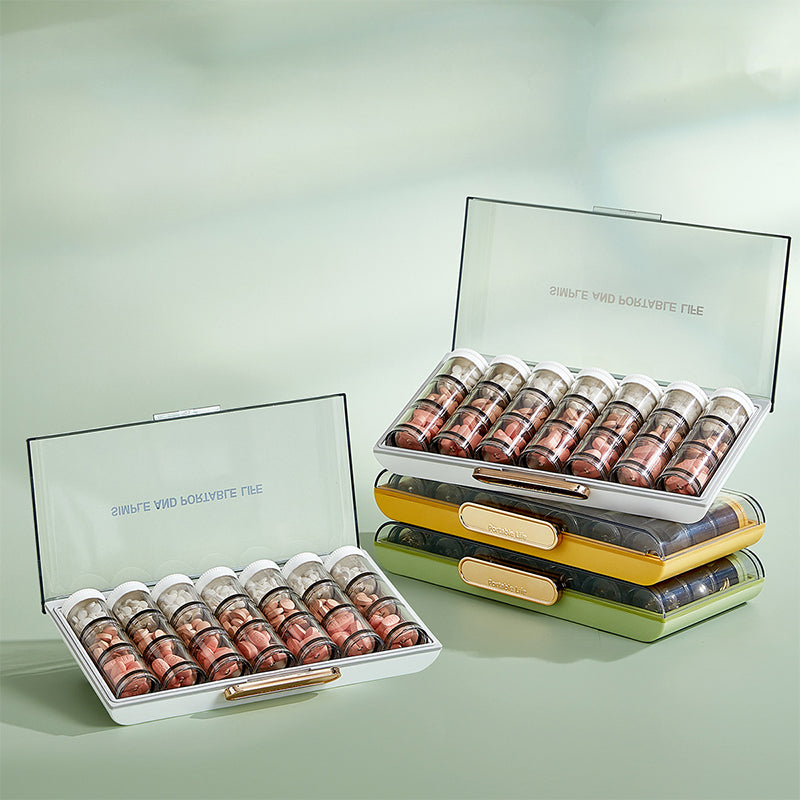7-Day Pill Organizer with Morning Noon Evening Compartments