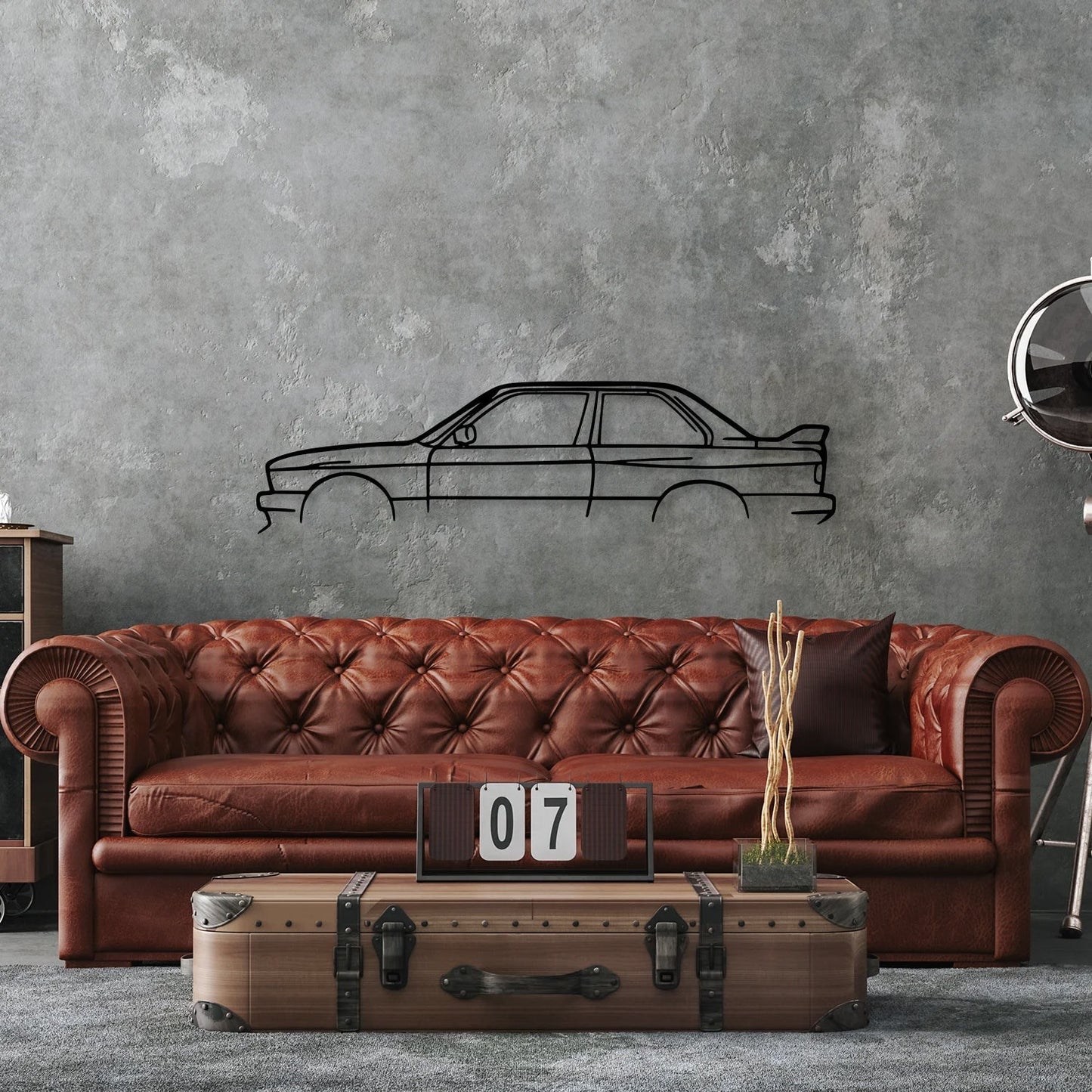 E30 M3 Metal Car Silhouette Wall Art