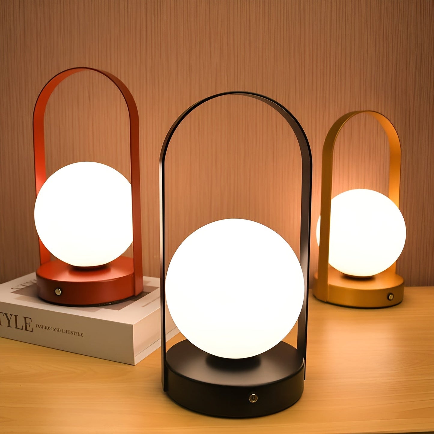 Wireless Dimmable Table Lamp with Rechargeable Battery