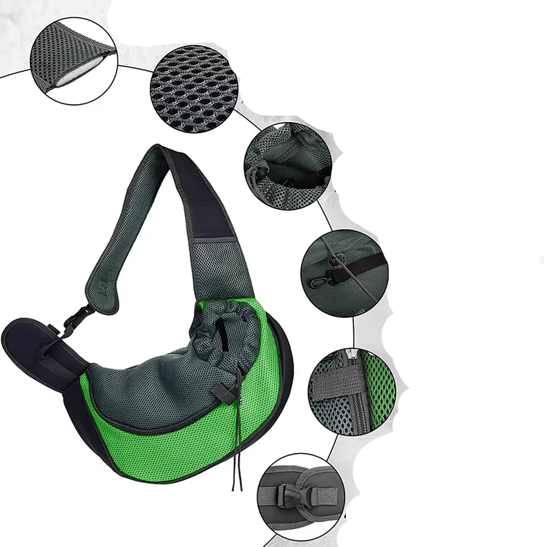 Comfortable Dog Carrier Bag with Padded Shoulder Strap and Safety Belt