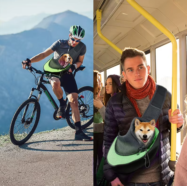 Comfortable Dog Carrier Bag with Padded Shoulder Strap and Safety Belt