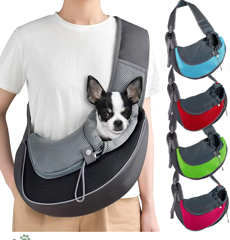 Comfortable Dog Carrier Bag with Padded Shoulder Strap and Safety Belt