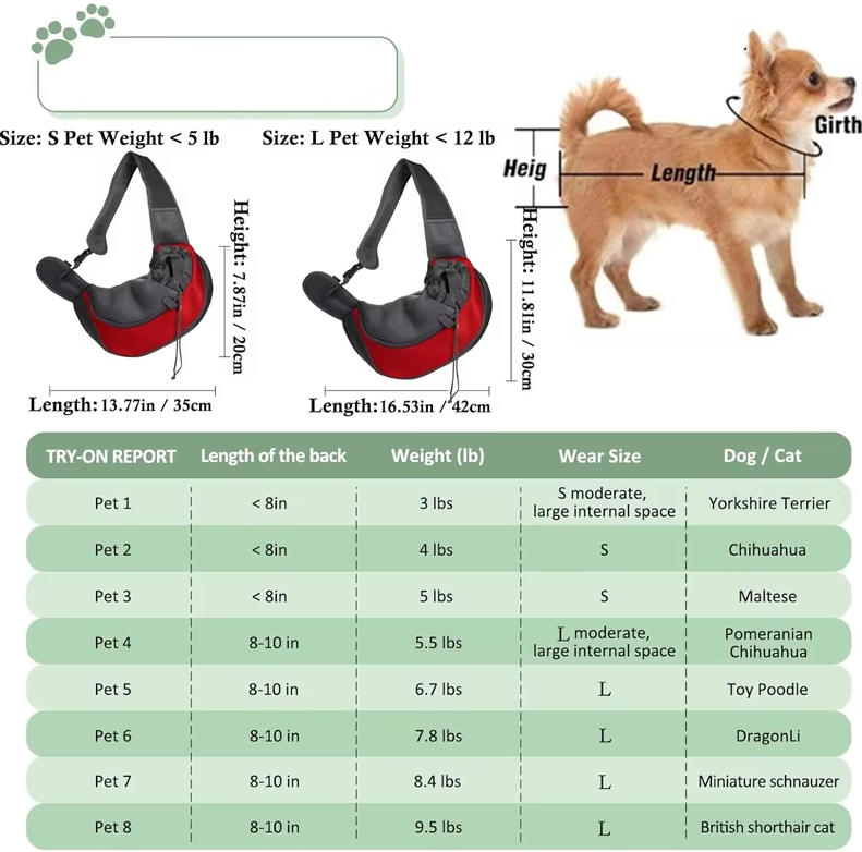 Comfortable Dog Carrier Bag with Padded Shoulder Strap and Safety Belt