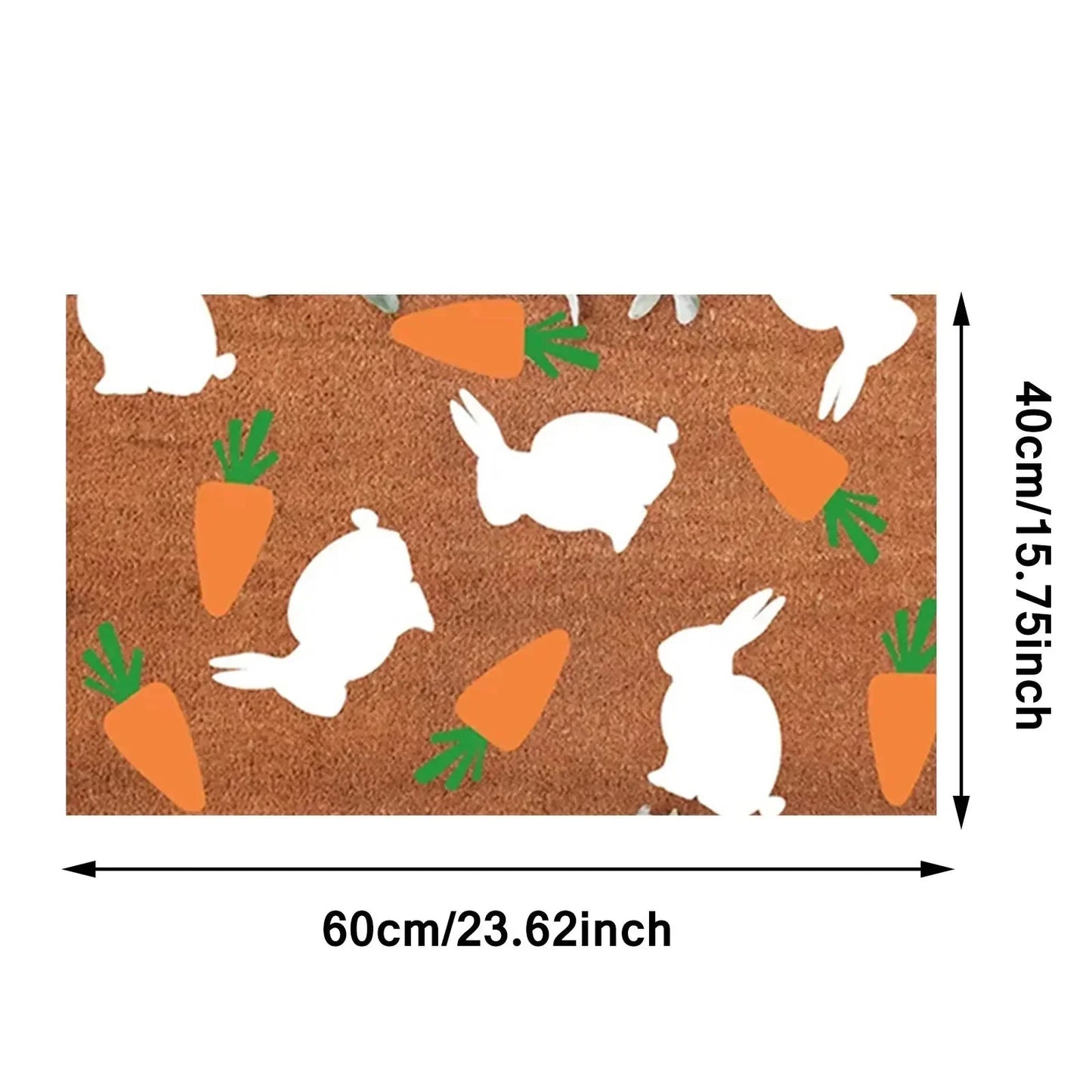 Non-Slip Cartoon Bunny Rabbit Doormat 24 x 16 Inch