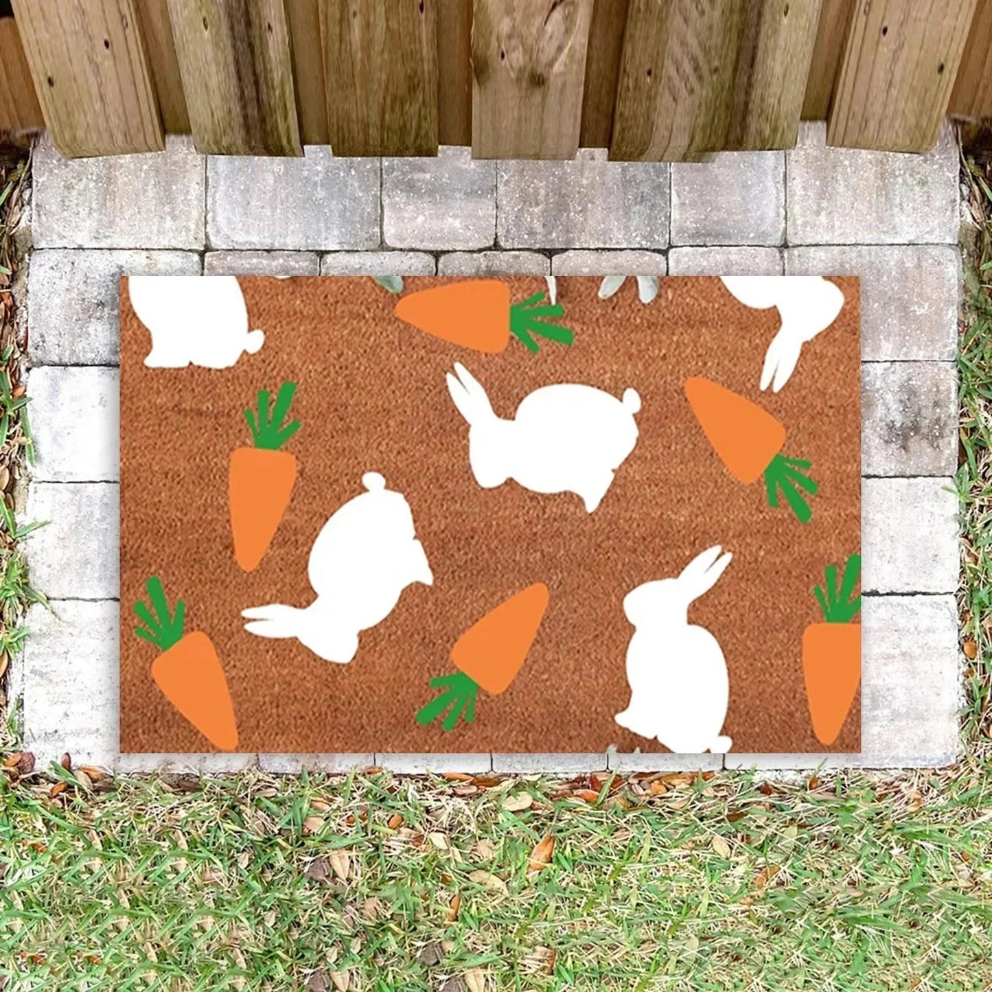 Non-Slip Cartoon Bunny Rabbit Doormat 24 x 16 Inch