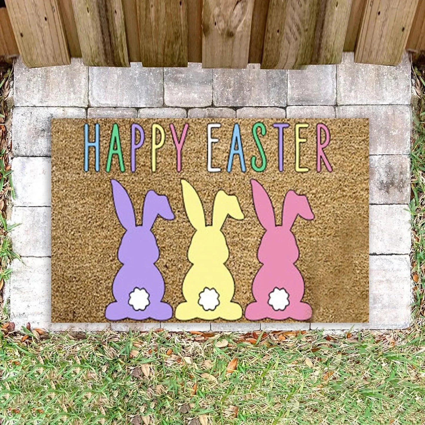 Non-Slip Cartoon Bunny Rabbit Doormat 24 x 16 Inch