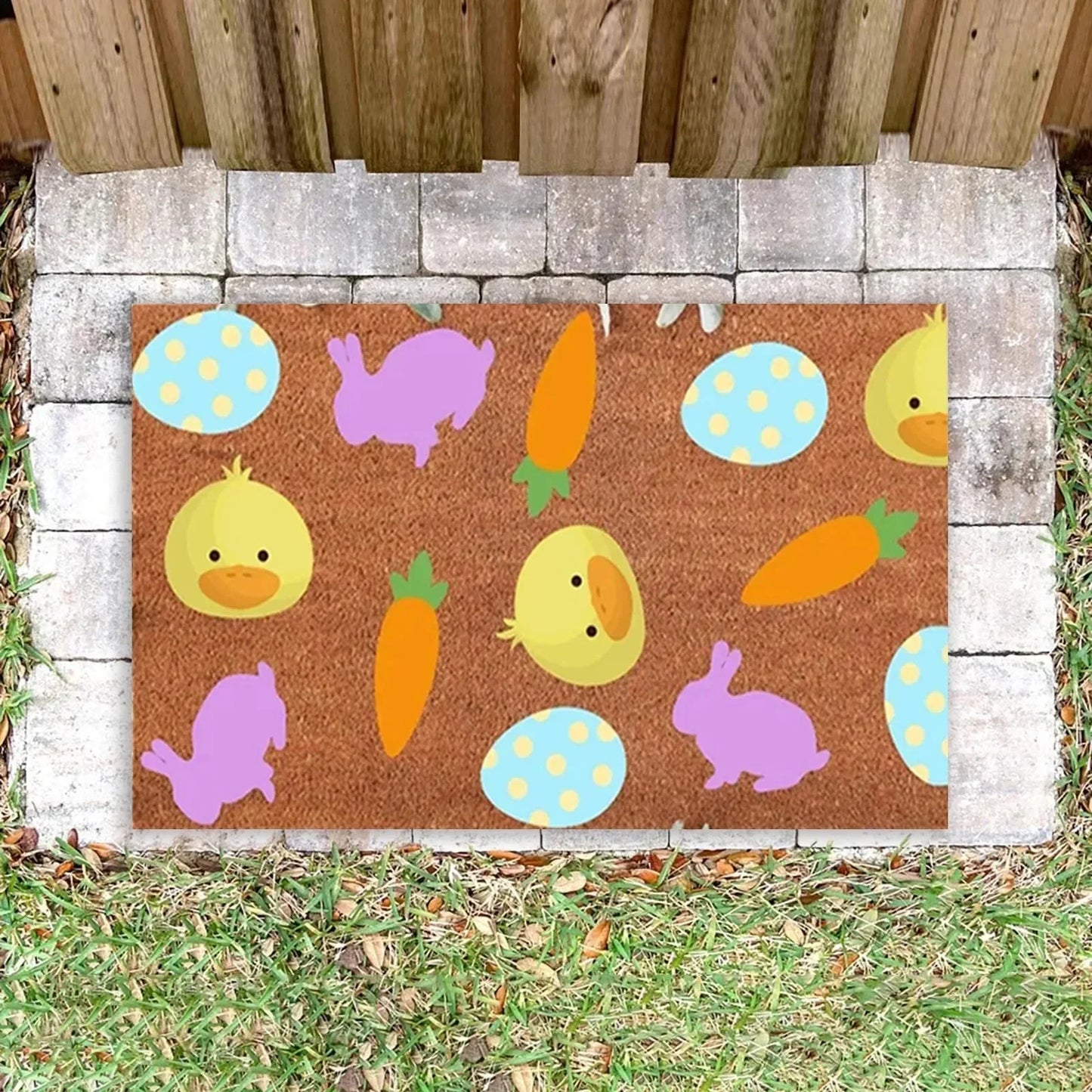 Non-Slip Cartoon Bunny Rabbit Doormat 24 x 16 Inch
