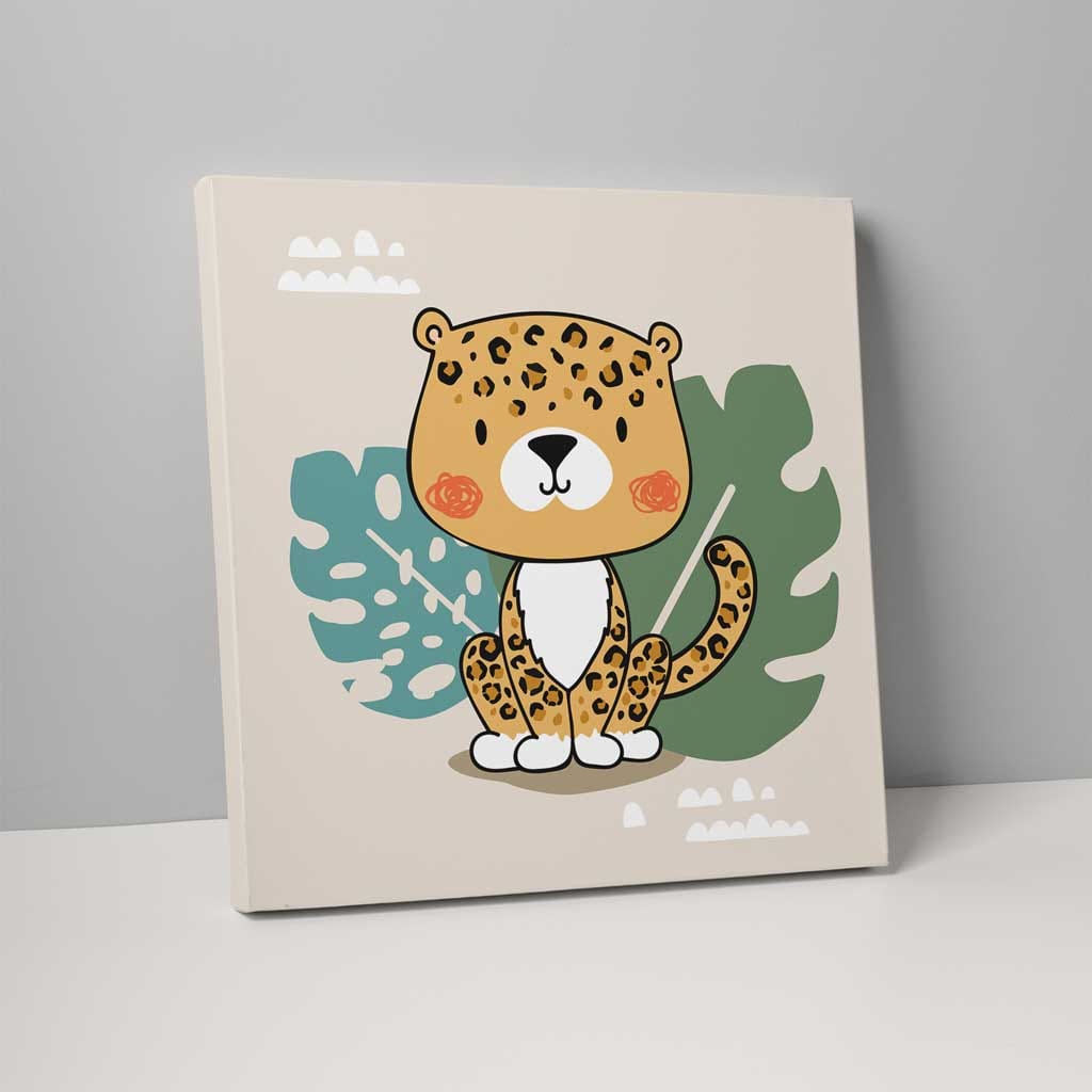Boho Leopard Canvas Wall Art for Kids Room