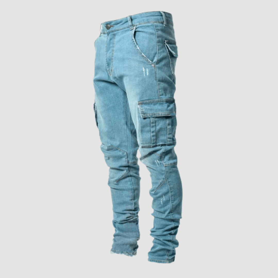 Stretch Cargo Jeans for Men with Flexible Fit and Pockets
