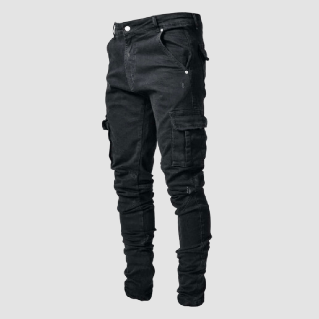 Stretch Cargo Jeans for Men with Flexible Fit and Pockets