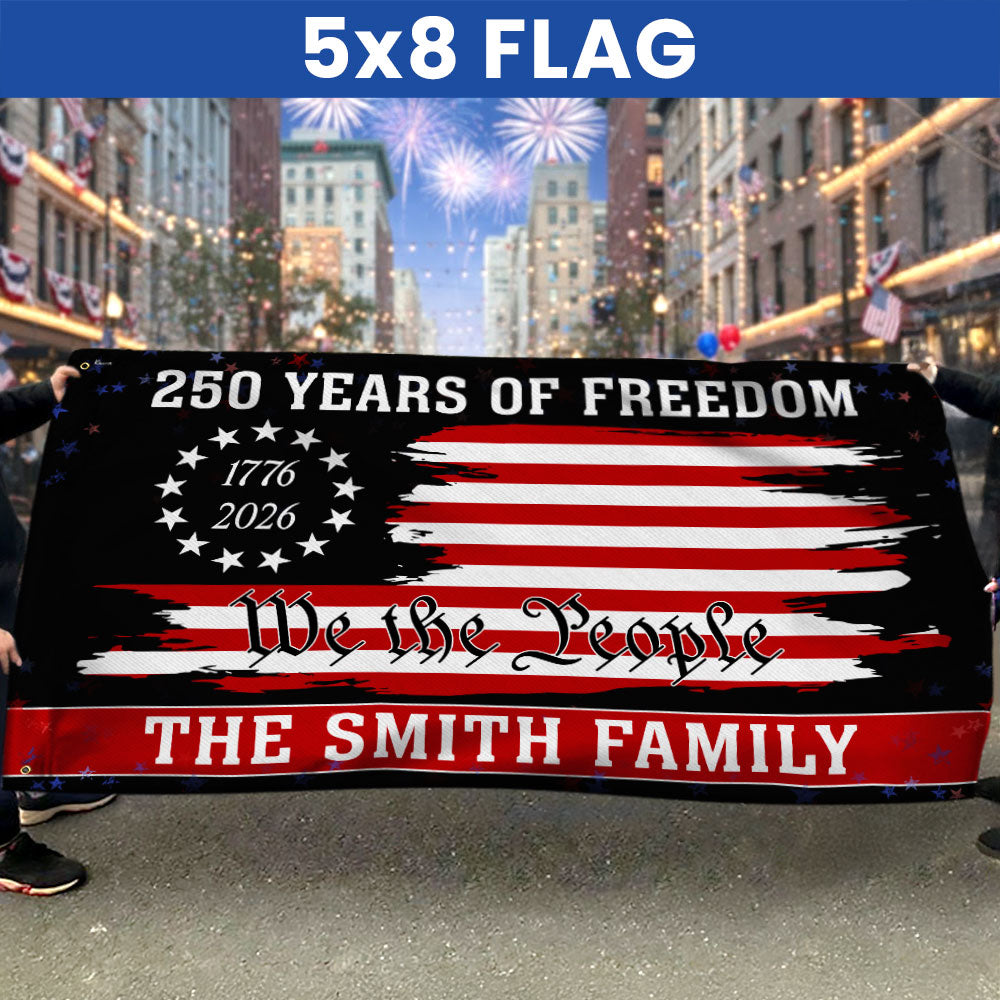 Custom We The People Patriotic Canvas Flag - 250th Anniversary 1776-2026