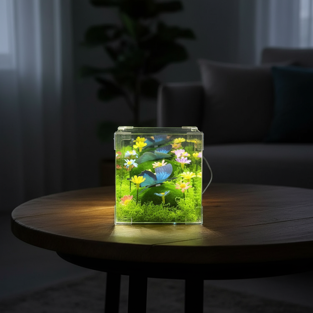 LED Butterfly Cube Night Light Decor