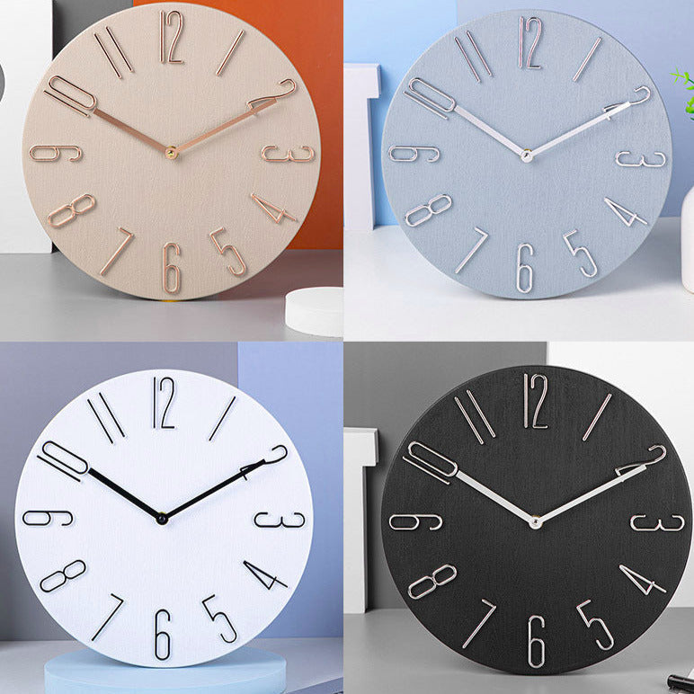 Minimalist MDF Wall Clock with Metal Hands