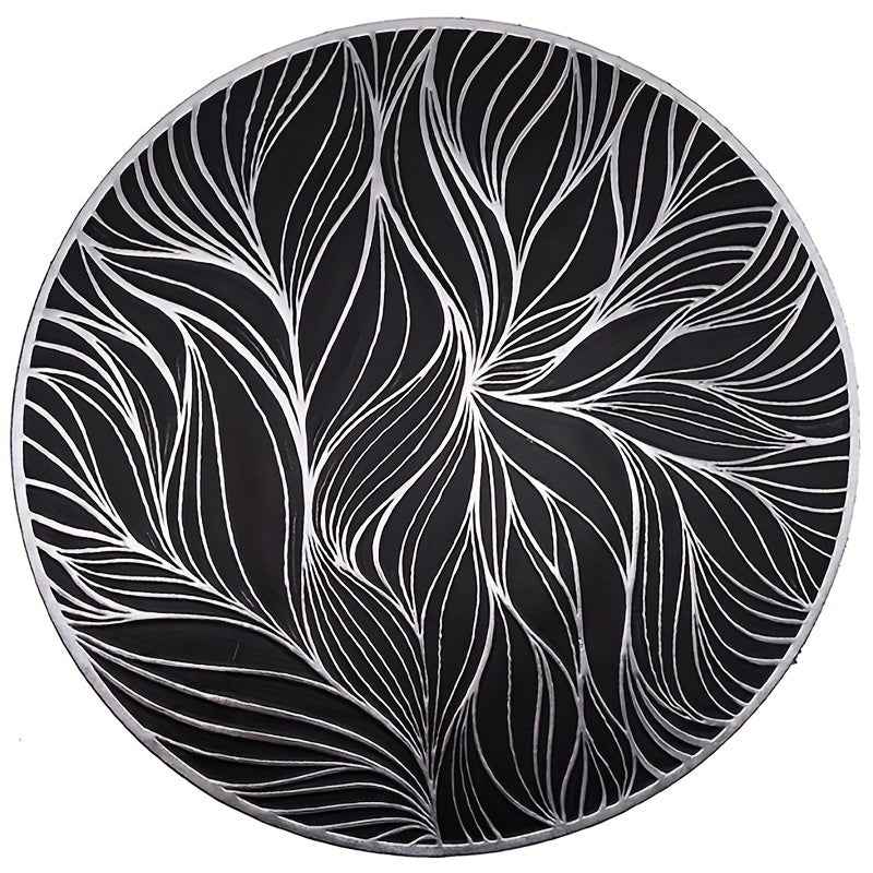 Round Heat-Resistant PVC Placemats with Gold Foil Design