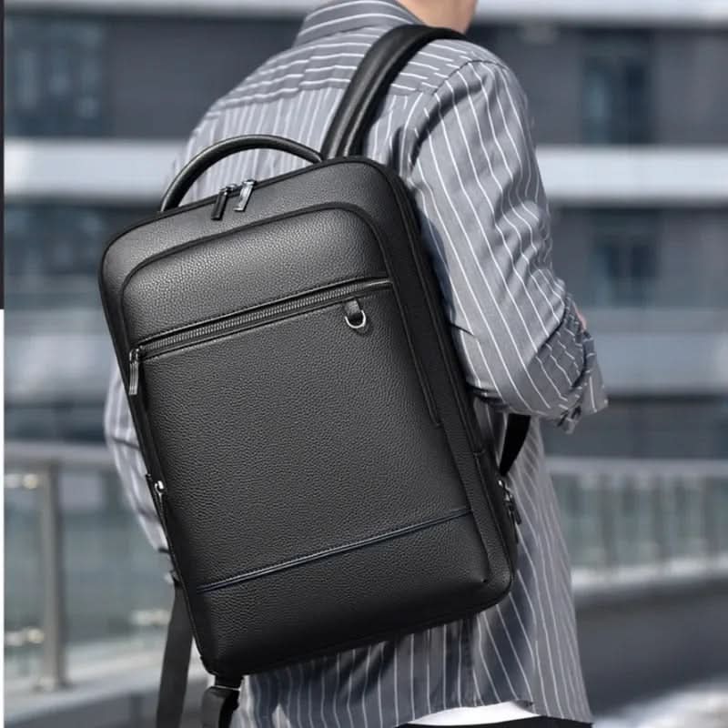 Smart PU Leather USB Backpack for Laptops up to 15.6 Inches