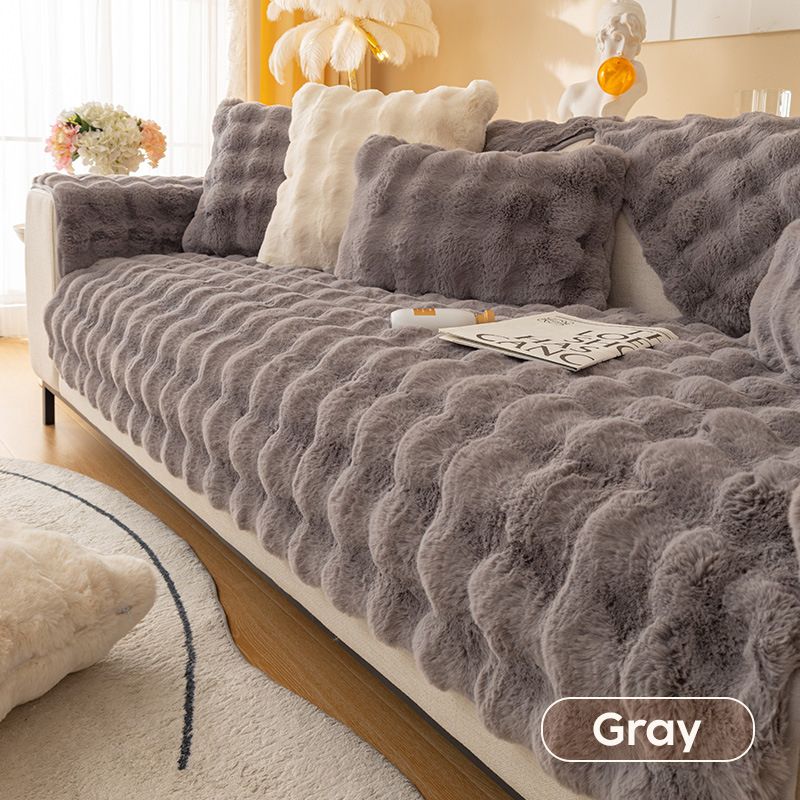 Thick Rabbit Fleece Plush Sofa Cover
