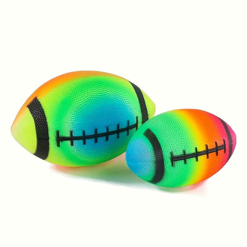 Rainbow Design PVC Rugby Ball for Outdoor Play