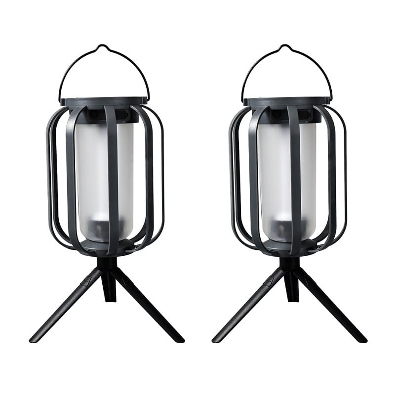 Solar and USB Rechargeable LED Lantern with Flame Effect