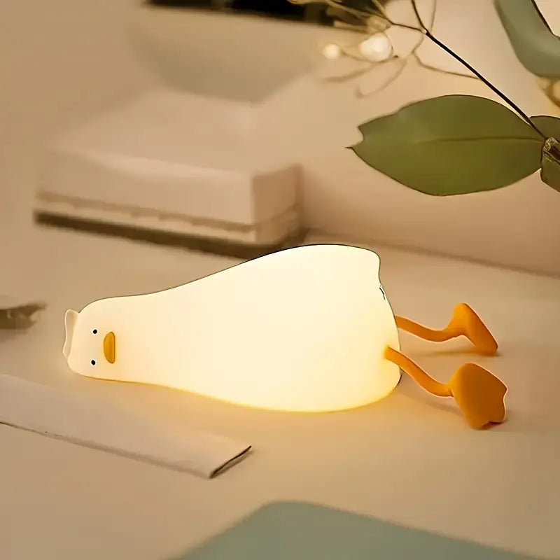 Duck-Shaped Silicone Night Lamp with Adjustable LED Light