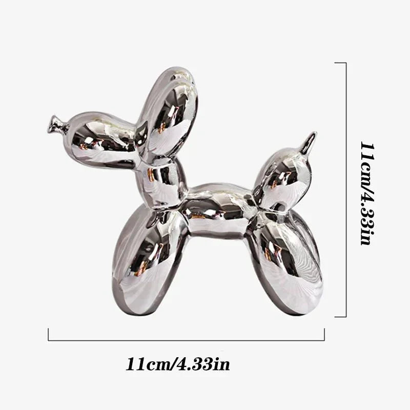 Ceramic Glossy Balloon Dog Ornament - Modern Home Decor