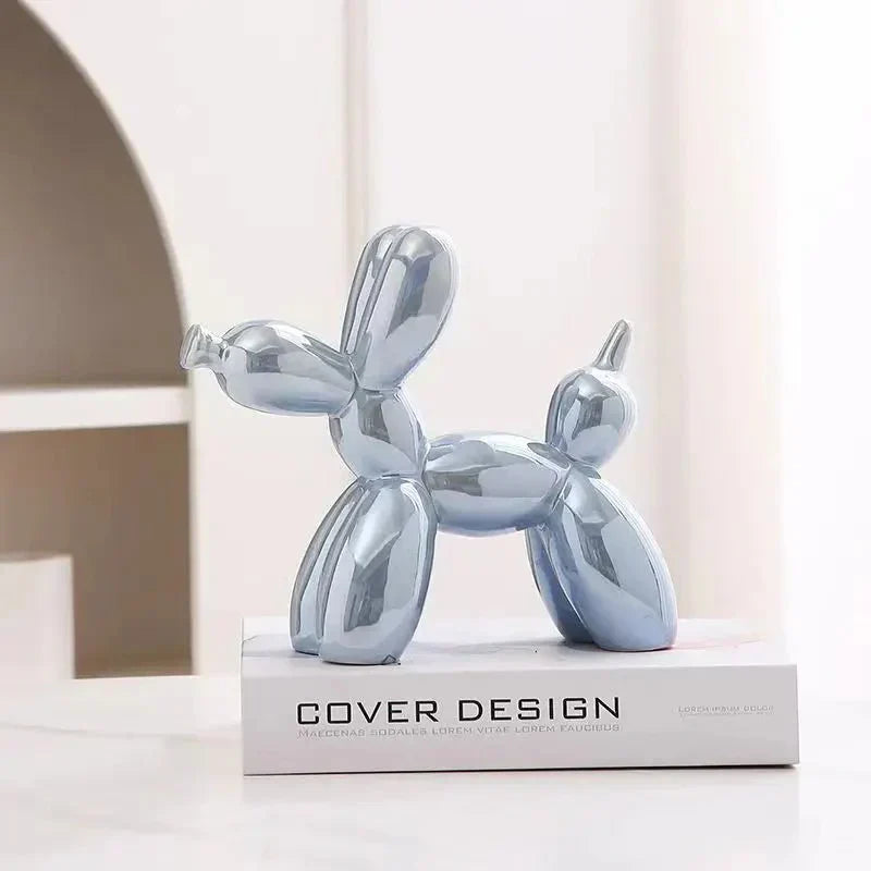 Ceramic Glossy Balloon Dog Ornament - Modern Home Decor