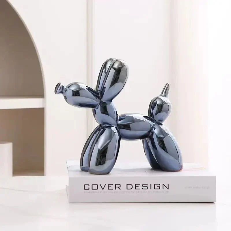 Ceramic Glossy Balloon Dog Ornament - Modern Home Decor