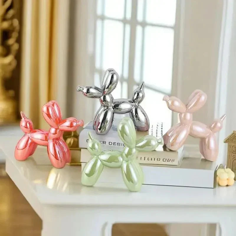 Ceramic Glossy Balloon Dog Ornament - Modern Home Decor