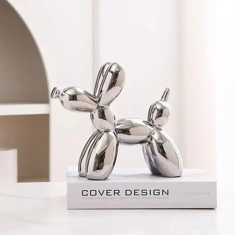 Ceramic Glossy Balloon Dog Ornament - Modern Home Decor