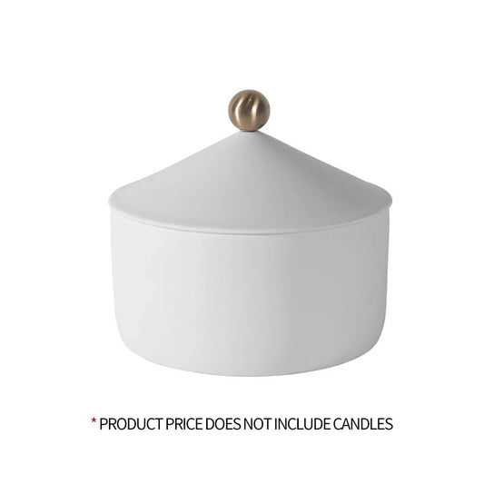 Ceramic Candle Holder with Gold Lid