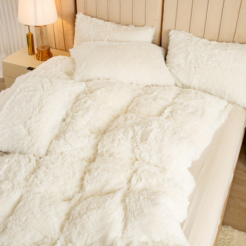 Ultra Soft Plush Duvet Cover Set with Zipper Closure