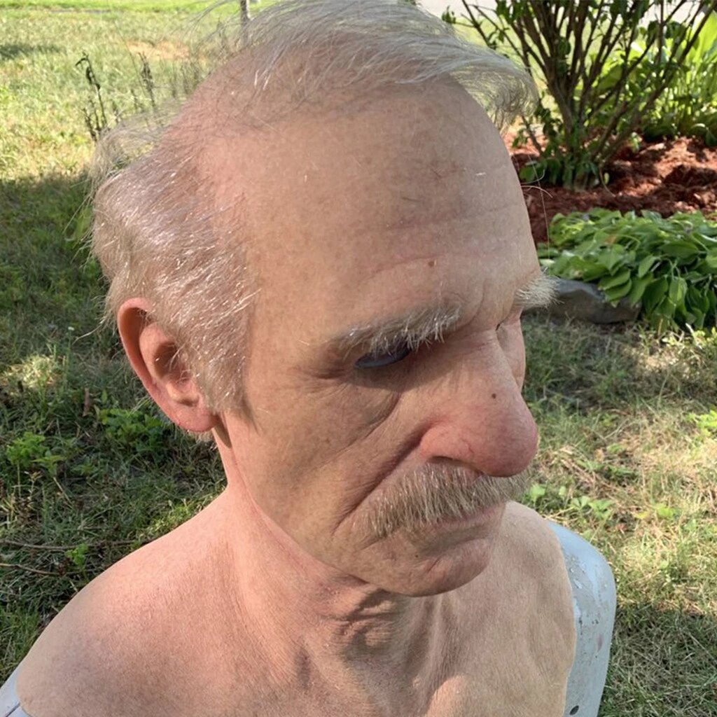 Realistic Old Man Latex Halloween Mask for Adults