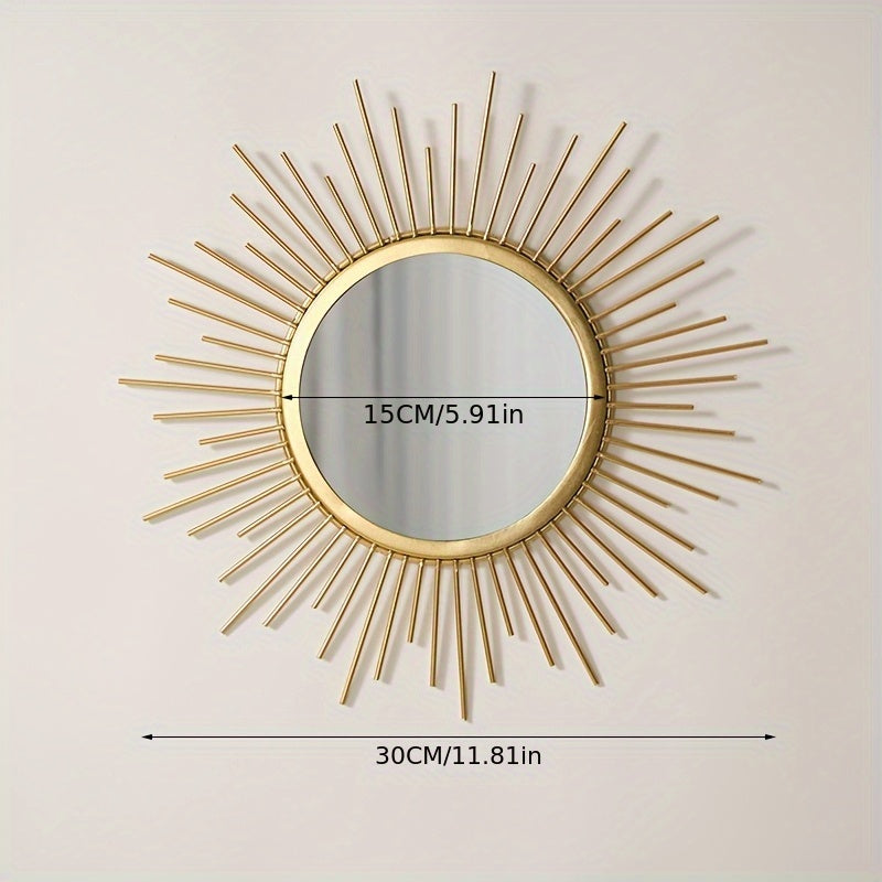 Vintage Sunflower Gold Wall Mirror 11.8 Inch