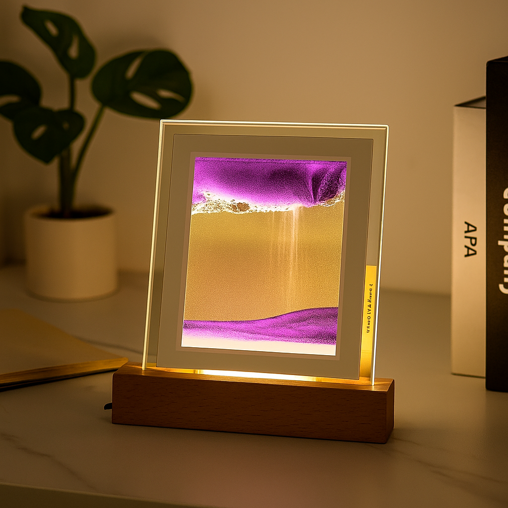 Flowing Sand Art Lamp with Warm LED Lighting