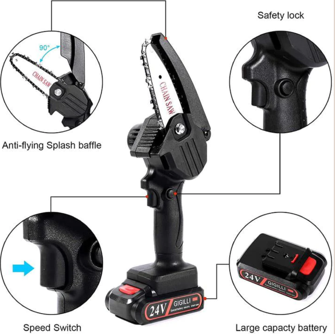 Wireless Mini Chainsaw for Gardening and Woodwork